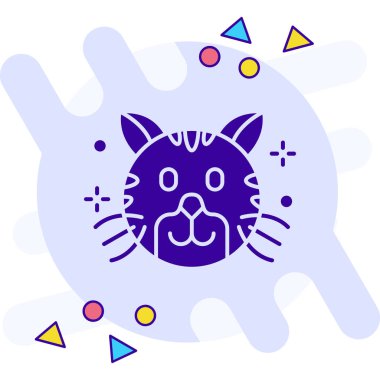 Kedi. Web simgesi basit illüstrasyon