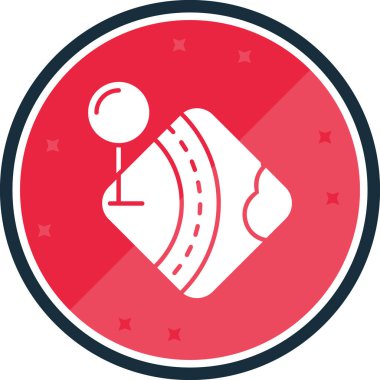 Bir dairenin yuvarlak pul simgesinin vektör çizimi