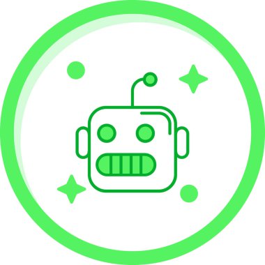 yeşil ve mavi çizgi simgesi robot