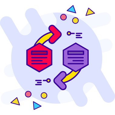 Renk çizgisi DNA mühendisliği simgesi beyaz arkaplanda izole edildi. DNA genetiği, test, klonlama, erzak mühendisliği. vektör illüstrasyonu