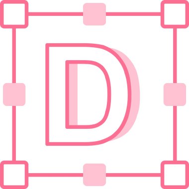 Zincirli pembe bir harfin vektör çizimi