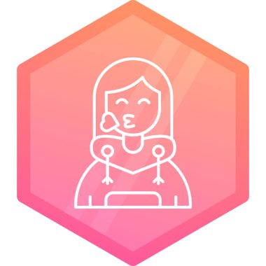 Eşarplı bir kızın vektör çizimi