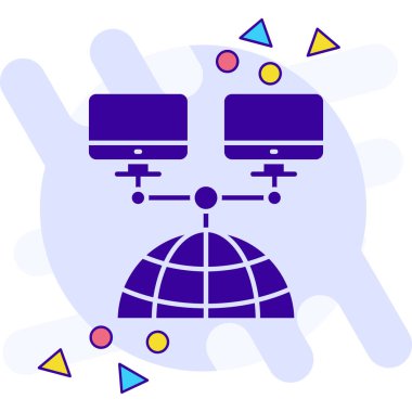 Bir robot simgesinin vektör illüstrasyonu