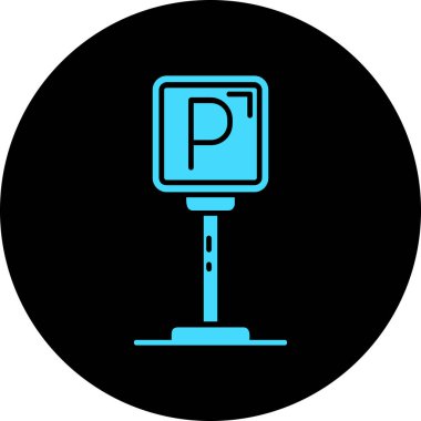 Park simgesi renk ana hatları vektörü