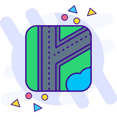 Harita rota simgesi doldurulmuş - ana hat biçimi