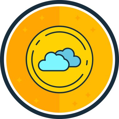 Modern tarzda izole edilmiş bulut simgesi