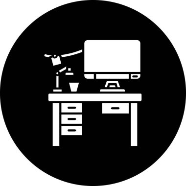 Bilgisayar monitörü simgesi. Beyaz arkaplanda izole edilmiş web tasarımı için bilgisayar monitörü vektör simgesinin basit çizimi