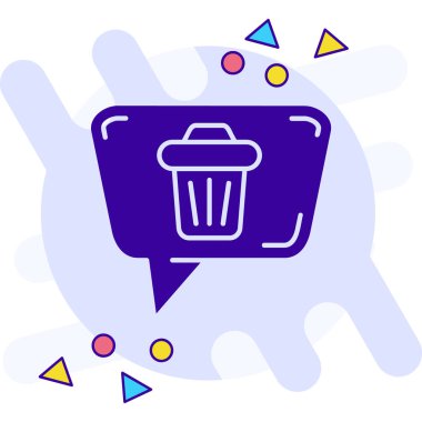 çizgi çöp kutusu simgesi beyaz arkaplanda izole edildi. Çöp kutusu tabelası. Geri dönüşüm sepeti simgesi. Ofis çöpü ikonu. Renkli taslak konsepti. vektör illüstrasyonu.