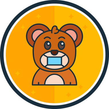 Bir oyuncak simgesi ile ayı, vektör illüstrasyonu