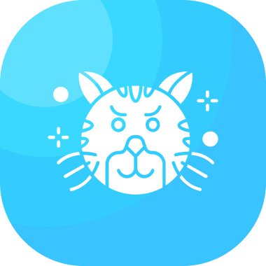 Kedi. Web simgesi basit illüstrasyon