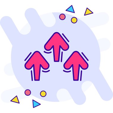 Eğilim biçimi izole edilmiş arkaplanda ok simgesi