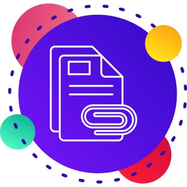 Renk arkaplanında izole edilmiş belge simgesi olan renk çizgisi dizini. Belgeler ve belgelerle dolu klasör. veri dizini işareti. Gradyan dinamik şekiller. vektör illüstrasyonu