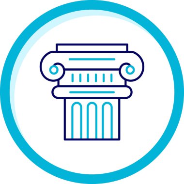 sütun simgesi vektörü mavi arkaplanda izole edildi, sütun şeffaf işareti