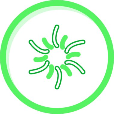 Bakteri simgesi. Beyaz arkaplanda izole edilmiş web tasarımı için özet bakteri vektör simgesi