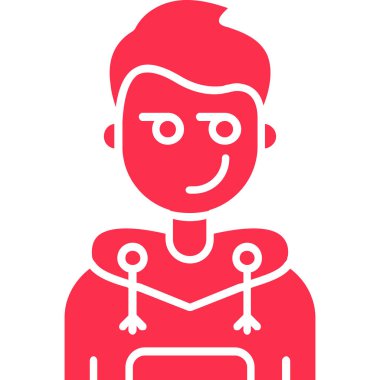 Kalp ikonu vektör illüstrasyonlu çocuk