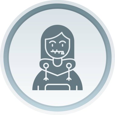 Kadın simgesinin beyaz arkaplanda izole edilmiş modayı gösteren vektör çizimi