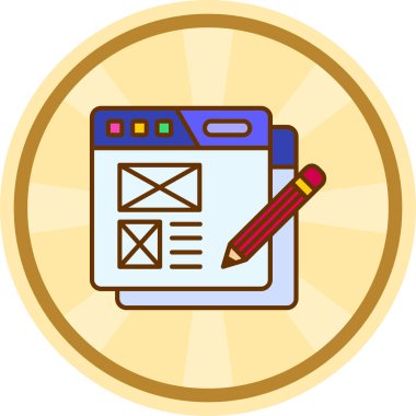 Web sayfası ikon vektör illüstrasyonu