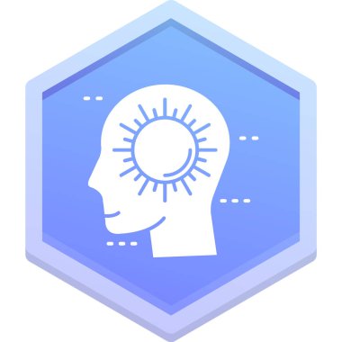 Mavi çemberli bir beynin vektör çizimi