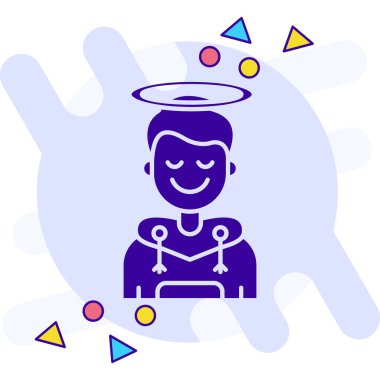 Şeytani kötü kötü ikon - ana hatlarıyla doldurulmuş