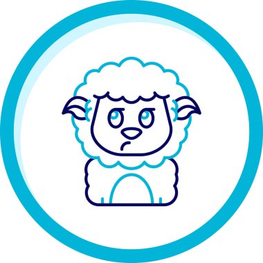 Koyun simgesi, vektör illüstrasyonu