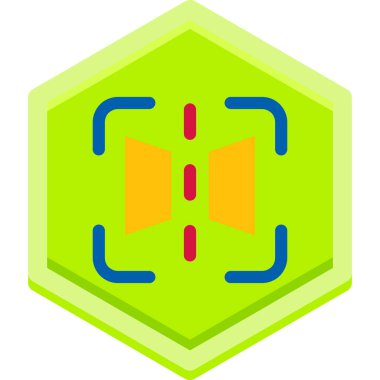 Yeşil ve sarı renkli bir ikonun vektör illüstrasyonu