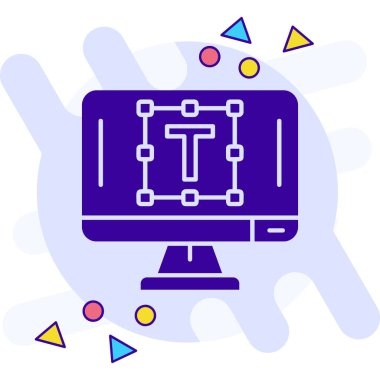 Bilgisayar monitörü simgesi. ağ için ana hatlı bilgisayar vektör simgeleri