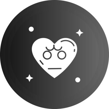 Siyah beyaz kalp simgesinin vektör çizimi