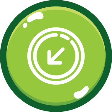 Yeşil çemberli bir çember düğmesi çizimi