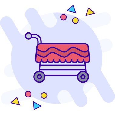 bebek arabası simgesi, basit vektör çizimi