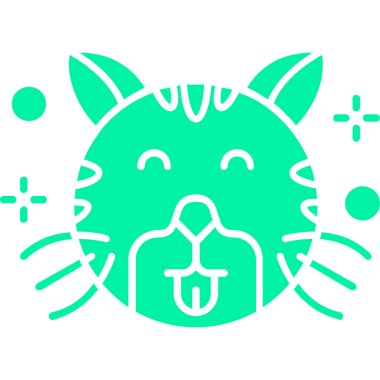 hayvan kedi renk ikonu vektör illüstrasyonu