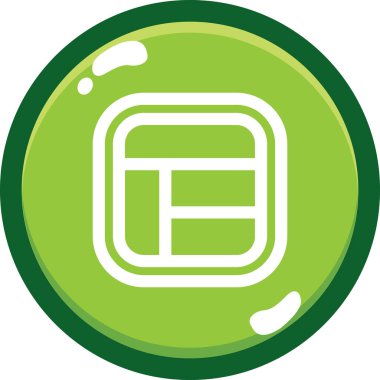 Bir dairenin yeşil ve beyaz simgesinin vektör çizimi