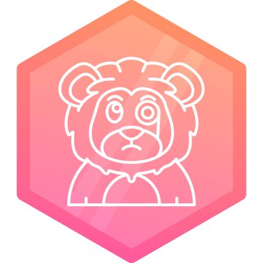 Beyaz arkaplanda renk çizgisi aslan simgesi izole edildi. Gradyan stil dinamik şekilleri. vektör.