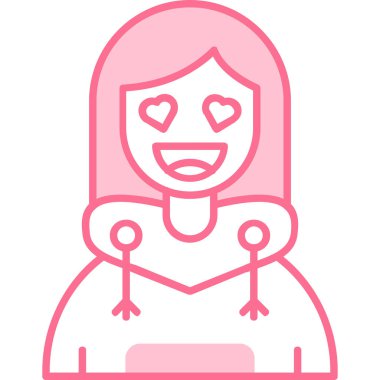 Kalpli kız, illüstrasyon, vektör, beyaz arka planda.