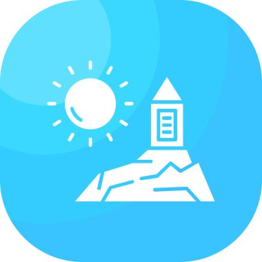 Tek bir izole dağ simgesinin vektör çizimi