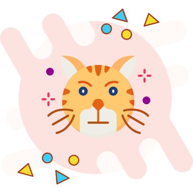 kedi düz renk vektörü simgesi