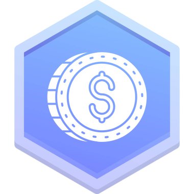 Para ve vektör illüstrasyonlu dolar işareti