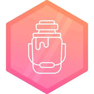 Beyaz arkaplanda izole edilmiş bal ikonu çizgi kavanozu. Banka soygunu. tatlı doğal yiyecek. Renkli taslak konsepti. vektör.