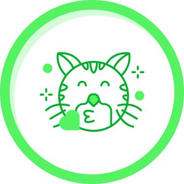 Kedi. Web simgesi basit illüstrasyon