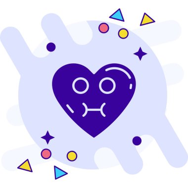 Sevimli bir karikatür kalp ikonunun vektör çizimi