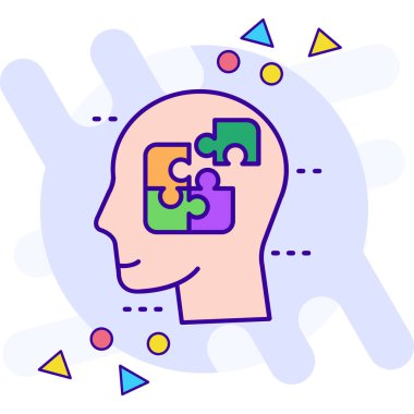 Beyindeki beyin yaratıcı renk simgesi - biçimi