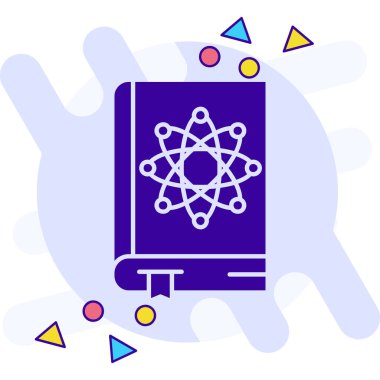 Beyaz arkaplanda mavi çizgi atom simgesi izole edildi. Bilimin, eğitimin, nükleer fiziğin, bilimsel araştırmanın sembolü. vektör illüstrasyonu