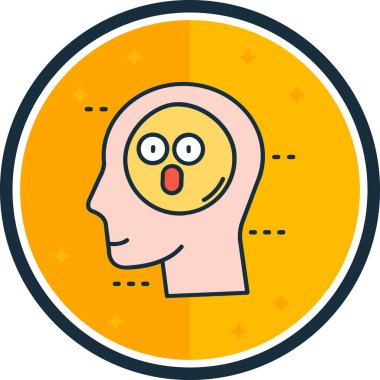 Mutlu baş simgesi, vektör illüstrasyonu