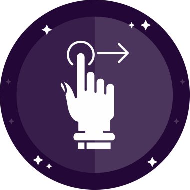 Sağ eli işaret ediyor. vektör illüstrasyonu