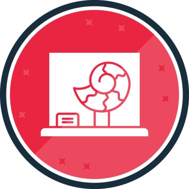 Bir dizüstü bilgisayar simgesinin vektör illüstrasyonu