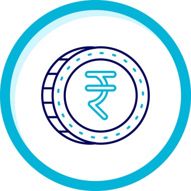 Bir paranın modern simgesinin vektör çizimi