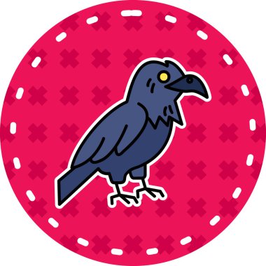 Dövme stili kırmızı kuş çıkartması.