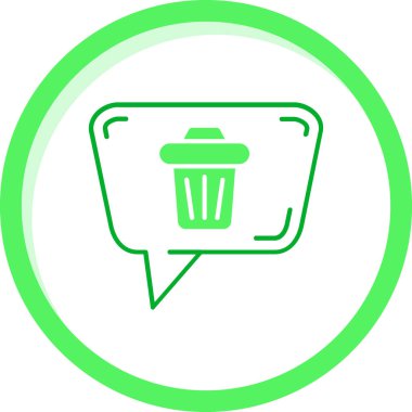 Çöp kutusu simgesi, basit tasarım illüstrasyonu