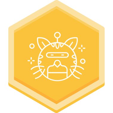 Kedi. Web simgesi basit illüstrasyon