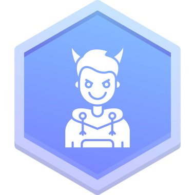 Şeytan. Web simgesi basit illüstrasyon