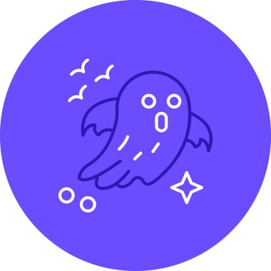 Beyaz arkaplanda izole edilmiş bir hayaletin çizgi simgesi. Renkli taslak konsepti. vektör.